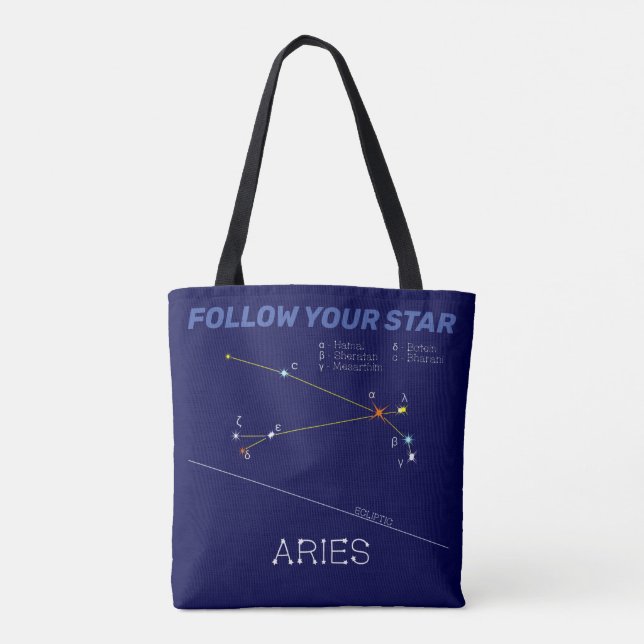 Zodiac Constellation Aries Tote Bag (Back)