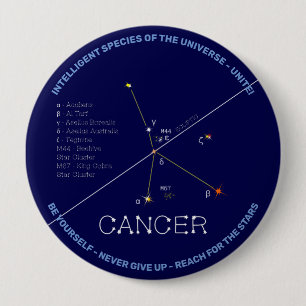 Zodiac Constellation Cancer 10 Cm Round Badge