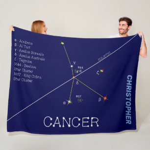 Zodiac Constellation Cancer Fleece Blanket