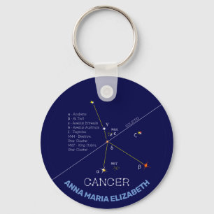Zodiac Constellation Cancer Key Ring