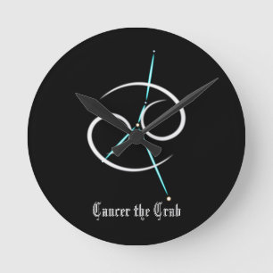 Zodiac Constellation Cancer Round Clock