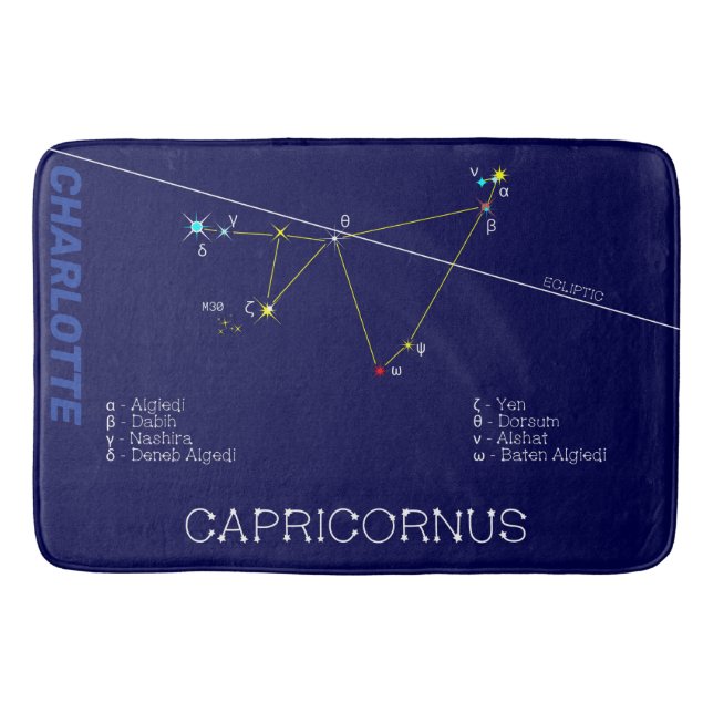 Zodiac Constellation Capricornus Bath Mat (Front)