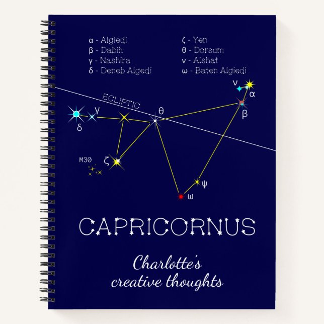 Zodiac Constellation Capricornus Notebook (Front)