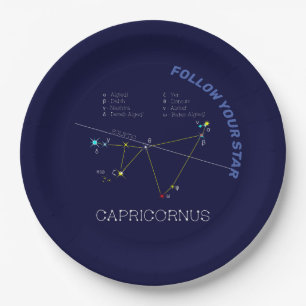 Zodiac Constellation Capricornus Paper Plate