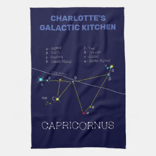 Zodiac Constellation Capricornus Tea Towel