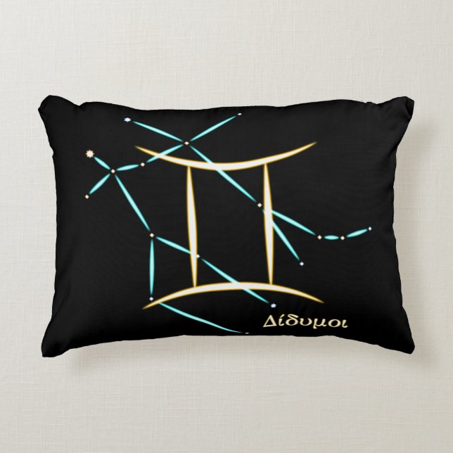 Zodiac Constellation Gemini Accent Pillow (Front)