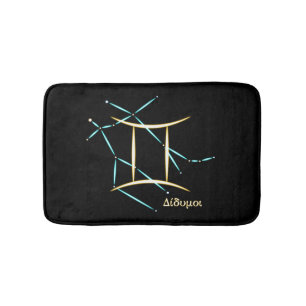 Zodiac Constellation Gemini Bath Mat