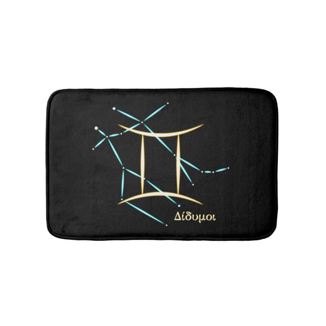 Zodiac Constellation Gemini Bath Mat (Front)