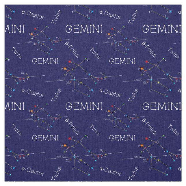 Zodiac Constellation Gemini Fabric (Swatch)