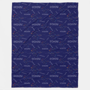 Zodiac Constellation Gemini Fleece Blanket