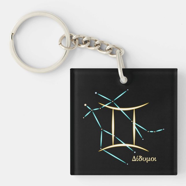 Zodiac Constellation Gemini Keychain (Front)