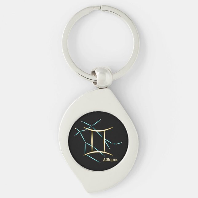 Zodiac Constellation Gemini Keychain (Front)