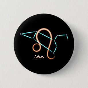 Zodiac Constellation Leo Button