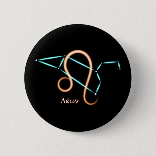 Zodiac Constellation Leo Button (Front)