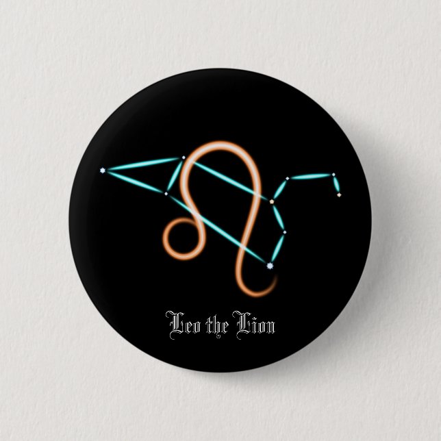Zodiac Constellation Leo Button (Front)