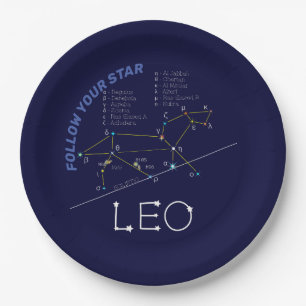 Zodiac Constellation Leo Paper Plate