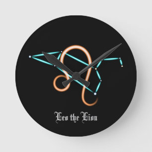Zodiac Constellation Leo Round Clock
