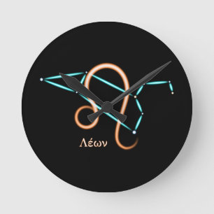 Zodiac Constellation Leo Round Clock