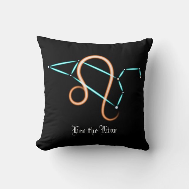 Zodiac Constellation Leo Throw Pillow (Front)