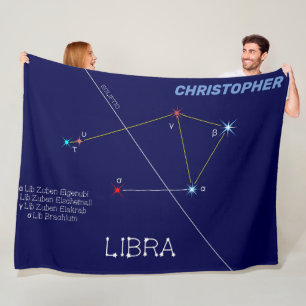Zodiac Constellation Libra Fleece Blanket