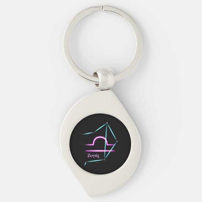 Zodiac Constellation Libra Keychain (Front)