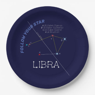 Zodiac Constellation Libra Paper Plate