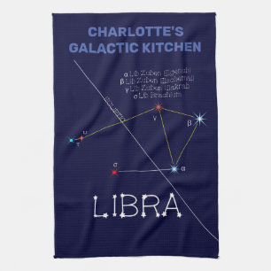 Zodiac Constellation Libra Tea Towel