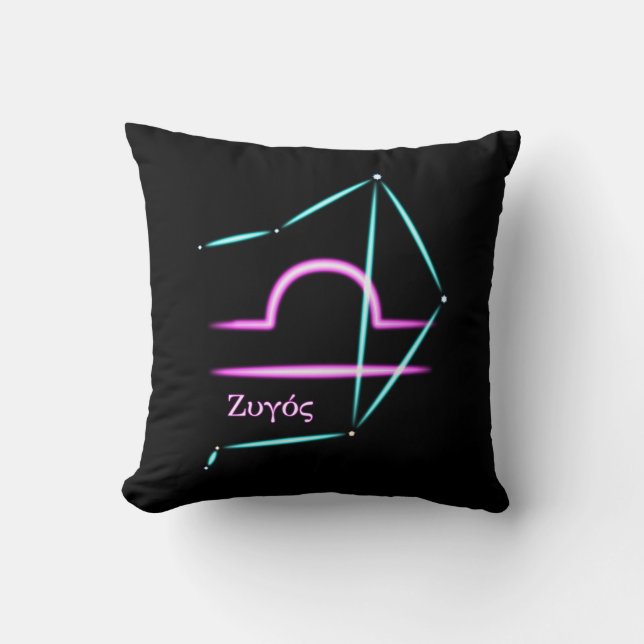 Zodiac Constellation Libra Throw Pillow (Front)