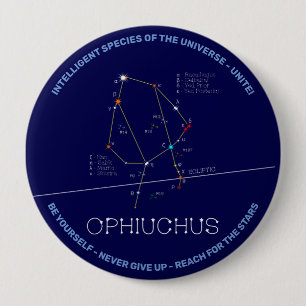 Zodiac Constellation Ophiuchus 10 Cm Round Badge