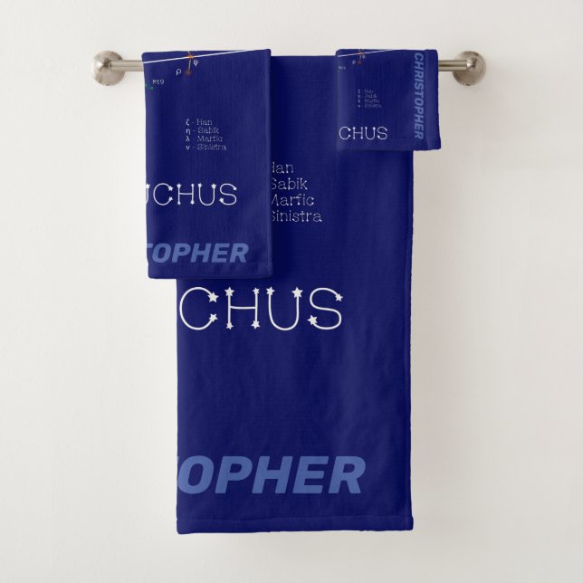 Zodiac Constellation Ophiuchus Bath Towel Set (Insitu)