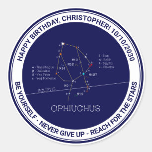 Zodiac Constellation Ophiuchus Classic Round Sticker