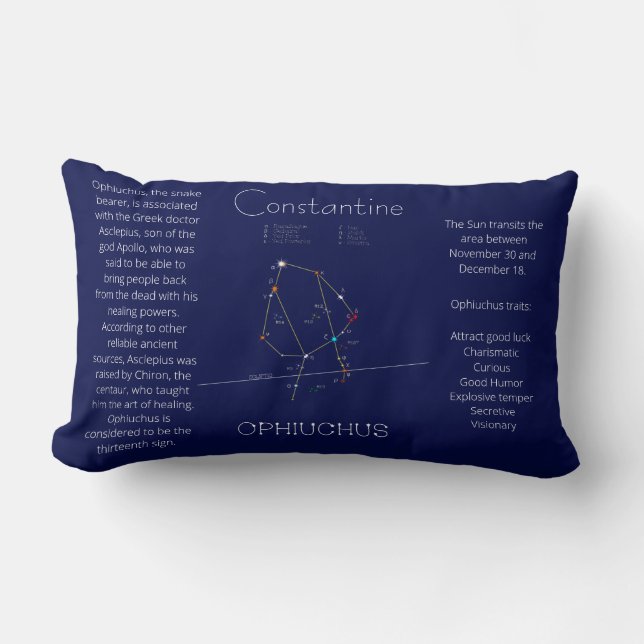 Zodiac Constellation Ophiuchus Funny Unique Lumbar Cushion (Front)