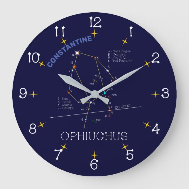 Zodiac Constellation Ophiuchus Large Clock (Front)