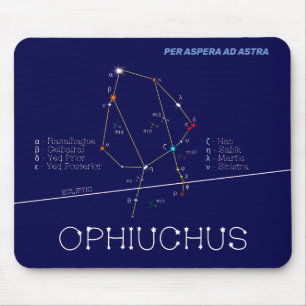 Zodiac Constellation Ophiuchus Mouse Mat