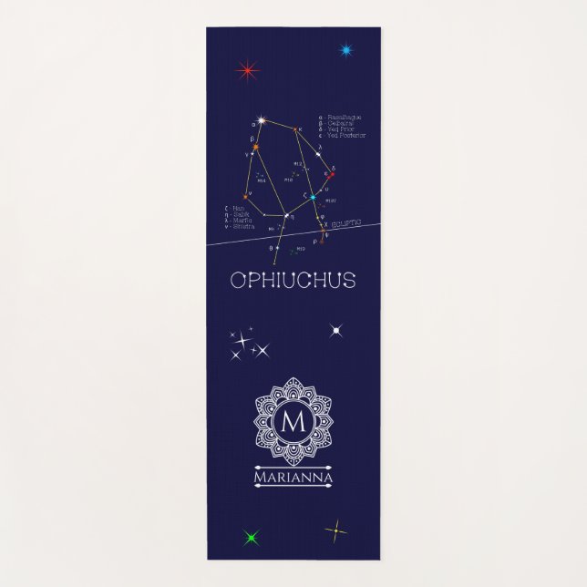 Zodiac Constellation Ophiuchus Yoga Mat (Front)