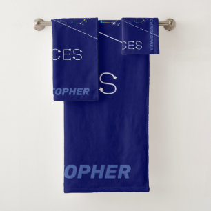 Zodiac Constellation Pisces Bath Towel Set