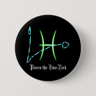 Zodiac Constellation Pisces Button