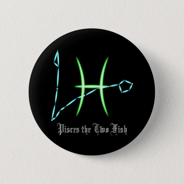 Zodiac Constellation Pisces Button (Front)