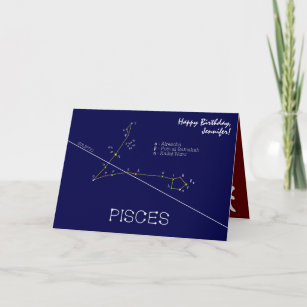 Zodiac Constellation Pisces Card