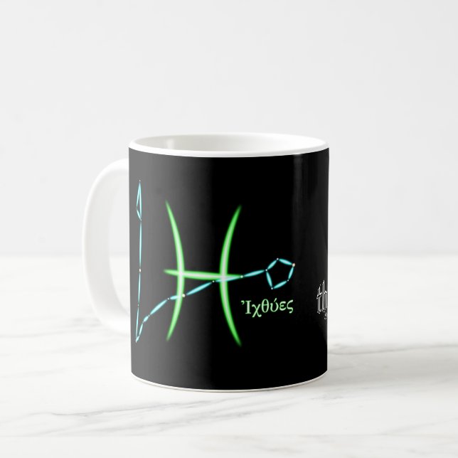 Zodiac Constellation Pisces Coffee Mug (Front Left)