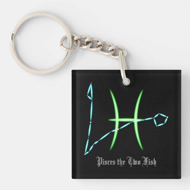 Zodiac Constellation Pisces Keychain (Front)