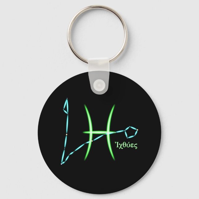 Zodiac Constellation Pisces Keychain (Front)