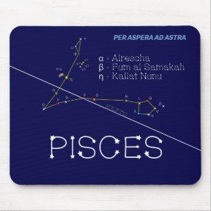 Zodiac Constellation Pisces Mouse Mat