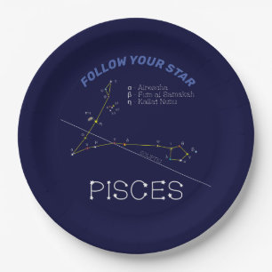 Zodiac Constellation Pisces Paper Plate