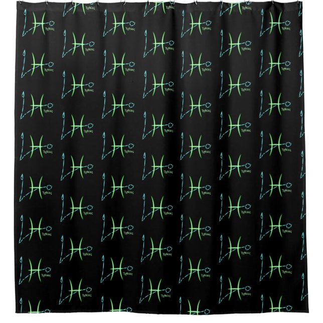 Zodiac Constellation Pisces Shower Curtain (Front)