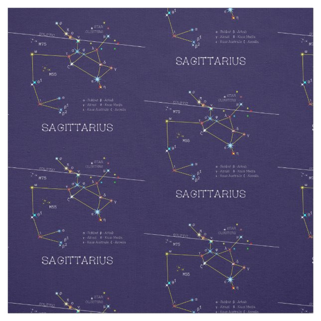 Zodiac Constellation Sagittarius Fabric (Swatch)
