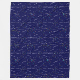 Zodiac Constellation Sagittarius Fleece Blanket