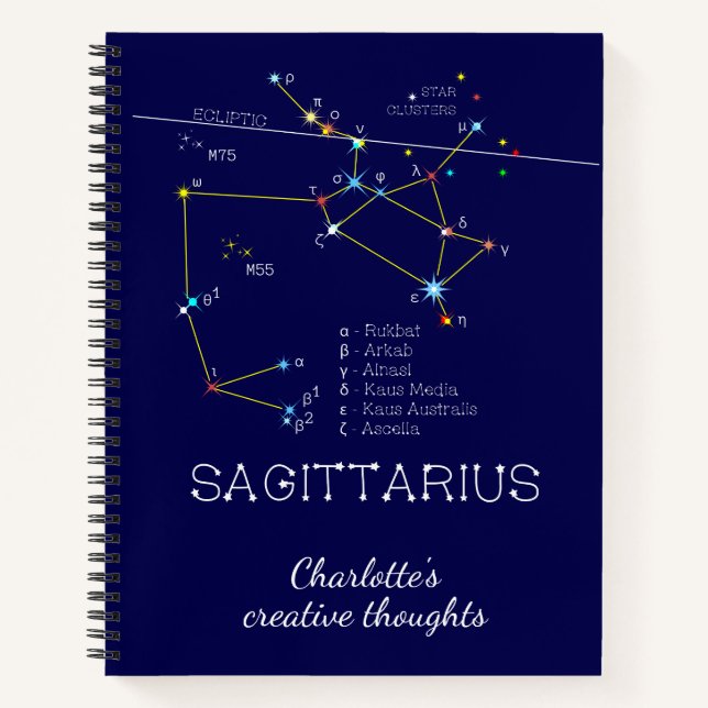 Zodiac Constellation Sagittarius Notebook (Front)