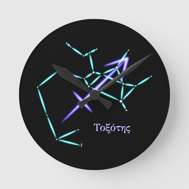 Zodiac Constellation Sagittarius Round Clock (Front)