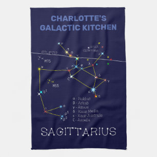 Zodiac Constellation Sagittarius Tea Towel